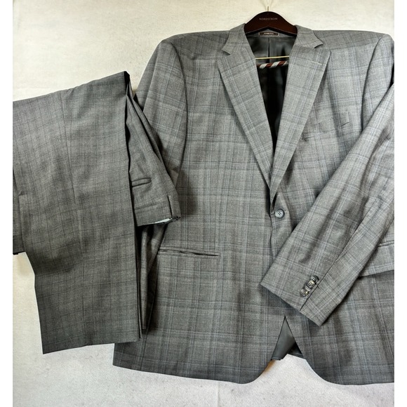 Peter Millar Other - Peter Millar 48R 100% Wool Suit Gray Glen Plaid Jacket & Pants (39x28.5) Canada